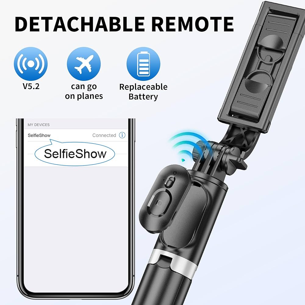 3-in-1 Selfie Stick Tripod with Bluetooth Remote | Extendable Phone Stand for Videos & Photos