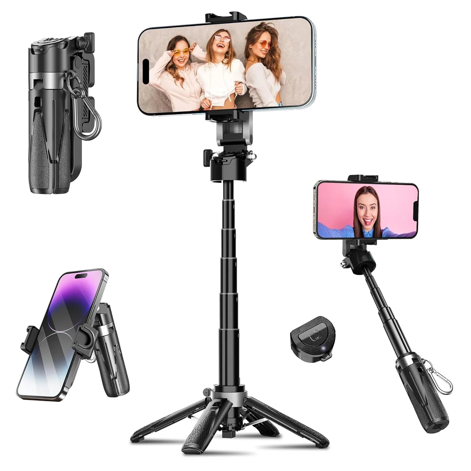 3-in-1 Selfie Stick Tripod with Bluetooth Remote | Extendable Phone Stand for Videos & Photos
